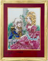 【池田理代子氏直筆サイン入り】ジュエリー絵画(R)　オスカル&マリーアントワネット3　『ベルサイユのばら』 Sサイズ